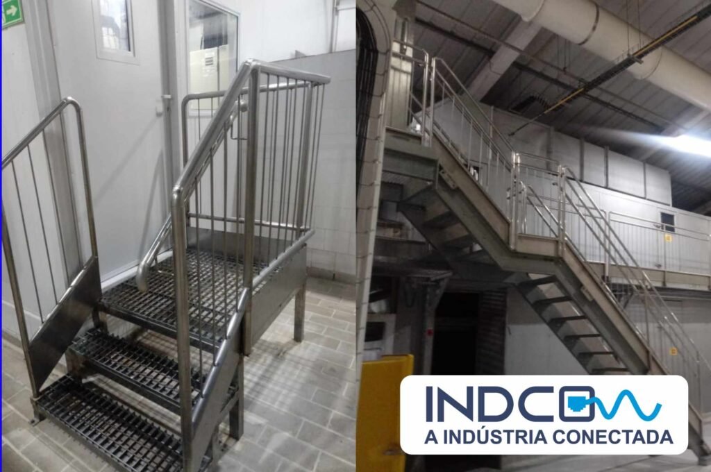 Manutenção industrial escadas inox